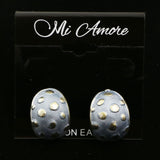 Mi Amore Poka Dots Post-Earrings Silver-Tone/Blue