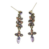 Mi Amore Flower Dangle-Earrings Silver-Tone/Purple