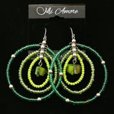 Mi Amore Shell  Dangle-Earrings Silver-Tone/Green
