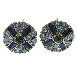 Mi Amore Blue Crystals Post-Earrings Silver-Tone/Blue