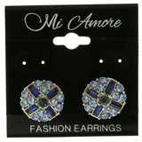 Mi Amore Blue Crystals Post-Earrings Silver-Tone/Blue