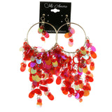 Mi Amore Dangle-Earrings Silver-Tone/Red