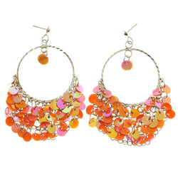 Mi Amore Dangle-Earrings Silver-Tone/Orange