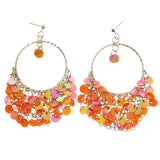 Mi Amore Dangle-Earrings Silver-Tone/Orange