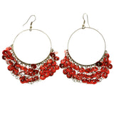 Mi Amore Dangle-Earrings Silver-Tone/Red