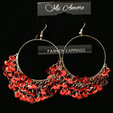 Mi Amore Dangle-Earrings Silver-Tone/Red