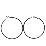 Silver-Tone & Purple Metal Hoop-Earrings