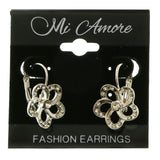 Mi Amore Flower Dangle-Earrings Silver-Tone