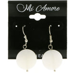 Mi Amore Dangle-Earrings White/Silver-Tone