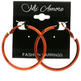 Mi Amore Hoop-Earrings Red/Silver-Tone