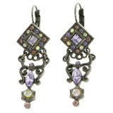 Mi Amore Drop-Dangle-Earrings Purple/Gold-Tone