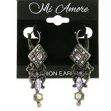 Mi Amore Drop-Dangle-Earrings Purple/Gold-Tone