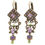 Mi Amore Drop-Dangle-Earrings Purple/Copper-Tone