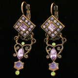 Mi Amore Drop-Dangle-Earrings Purple/Copper-Tone