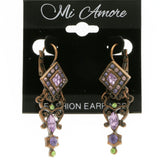 Mi Amore Drop-Dangle-Earrings Purple/Copper-Tone