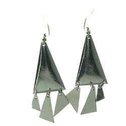 Silver-Tone Metal Dangle-Earrings