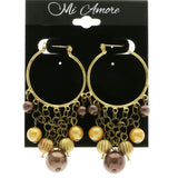 Mi Amore Drop-Dangle-Earrings Gold-Tone/Brown