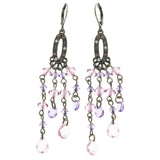 Mi Amore Drop-Dangle-Earrings Purple/Silver-Tone