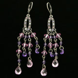 Mi Amore Drop-Dangle-Earrings Purple/Silver-Tone