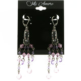 Mi Amore Drop-Dangle-Earrings Purple/Silver-Tone