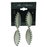 Silver-Tone Metal Dangle Earrings With Rhinestone Accents