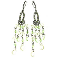 Mi Amore Drop-Dangle-Earrings Green/Silver-Tone