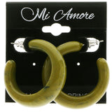 Mi Amore Dangle-Earrings Green/Silver-Tone