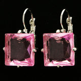 Mi Amore Dangle-Earrings Pink/Silver-Tone