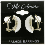 Mi Amore Dangle-Earrings White/Silver-Tone