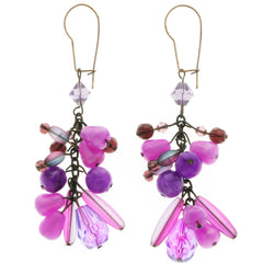 Mi Amore Drop-Dangle-Earrings Purple/Copper-Tone