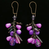 Mi Amore Drop-Dangle-Earrings Purple/Copper-Tone