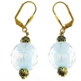 Mi Amore Flower Drop-Dangle-Earrings Blue/Gold-Tone