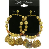 Mi Amore Drop-Dangle-Earrings Gold-Tone/Brown