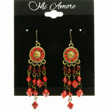 Mi Amore Drop-Dangle-Earrings Red/Gold-Tone