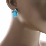 Mi Amore Dangle-Earrings Blue/Silver-Tone