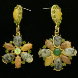 Mi Amore Dangle-Earrings Green/Gold-Tone