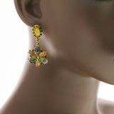 Mi Amore Dangle-Earrings Green/Gold-Tone