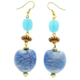 Mi Amore Drop-Dangle-Earrings Blue/Gold-Tone