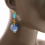 Mi Amore Drop-Dangle-Earrings Blue/Gold-Tone