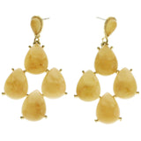 Mi Amore Drop-Dangle-Earrings Tan/Gold-Tone