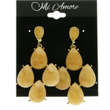 Mi Amore Drop-Dangle-Earrings Tan/Gold-Tone