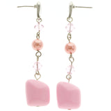 Mi Amore Drop-Dangle-Earrings Pink/Silver-Tone