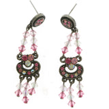 Mi Amore Drop-Dangle-Earrings Pink/Silver-Tone