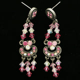 Mi Amore Drop-Dangle-Earrings Pink/Silver-Tone