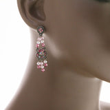 Mi Amore Drop-Dangle-Earrings Pink/Silver-Tone