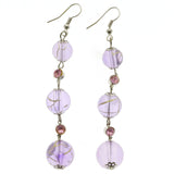 Mi Amore Drop-Dangle-Earrings Purple/Silver-Tone