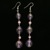 Mi Amore Drop-Dangle-Earrings Purple/Silver-Tone