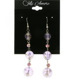 Mi Amore Drop-Dangle-Earrings Purple/Silver-Tone