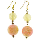 Mi Amore Drop-Dangle-Earrings Pink/Gold-Tone