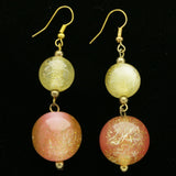 Mi Amore Drop-Dangle-Earrings Pink/Gold-Tone